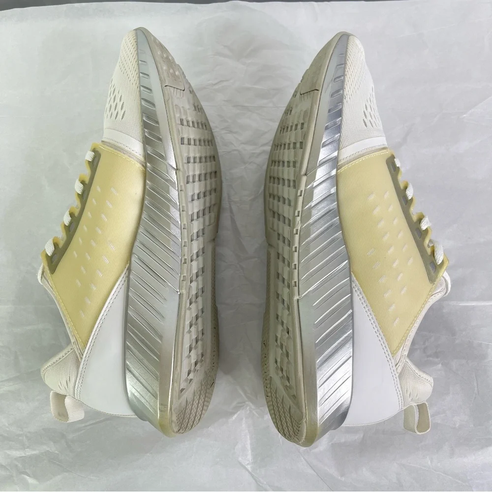 Reebok Flashfilm White & Silver Metallic Running Training Shoes Size 10